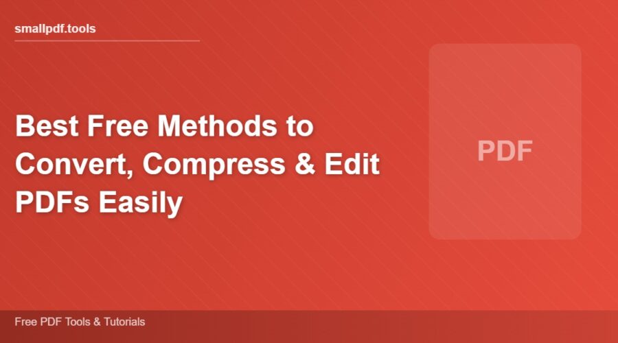 Best Free Methods to Convert, Compress & Edit PDFs Easily