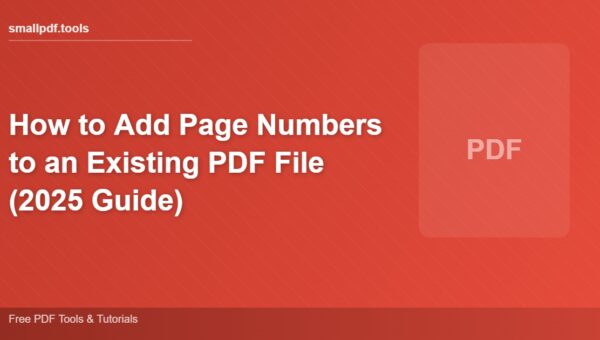 How to Add Page Numbers to an Existing PDF File (2025 Guide)