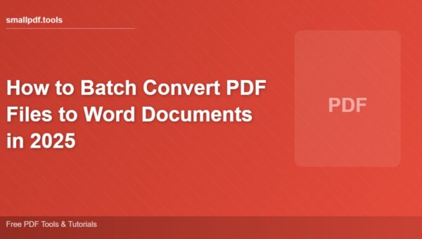 How to Batch Convert PDF Files to Word Documents in 2025