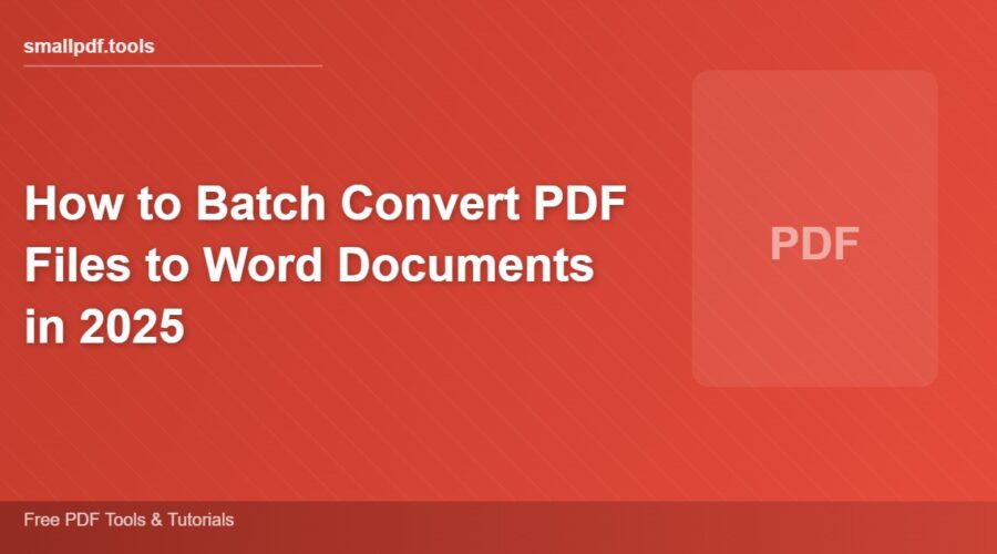 How to Batch Convert PDF Files to Word Documents in 2025