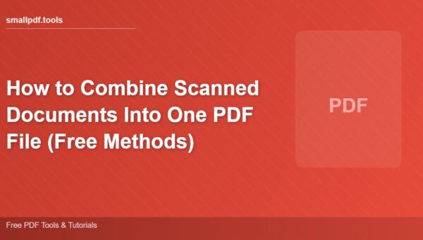How to Combine Scanned Documents Into One PDF File (Free Methods)