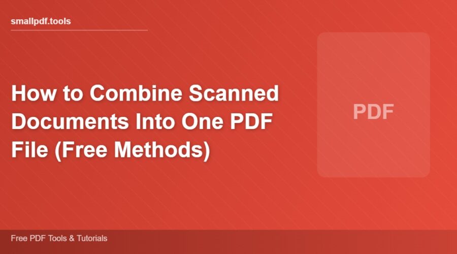 How to Combine Scanned Documents Into One PDF File (Free Methods)
