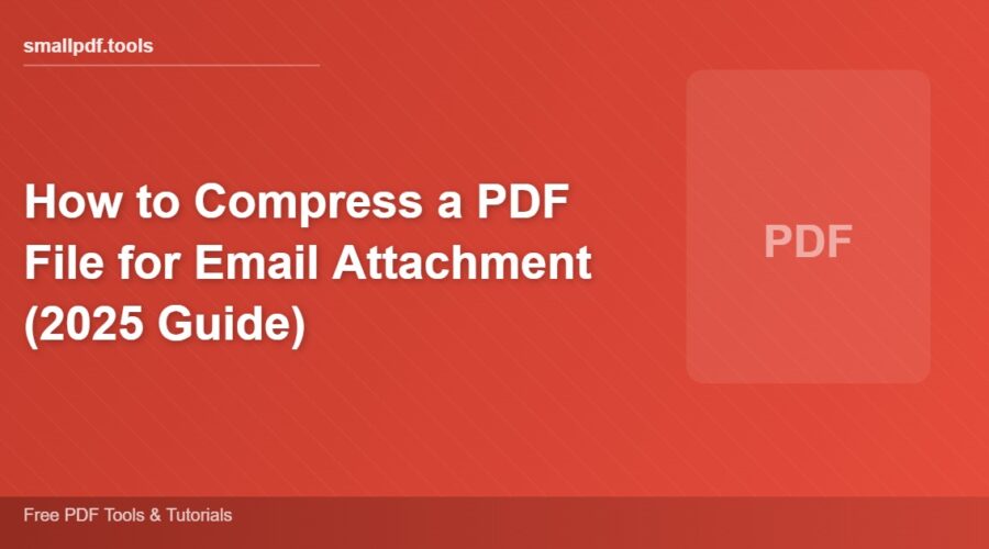 How to Compress a PDF File for Email Attachment (2025 Guide)