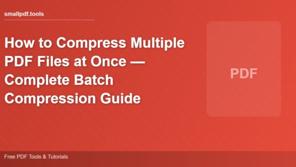 How to Compress Multiple PDF Files at Once — Complete Batch Compression Guide