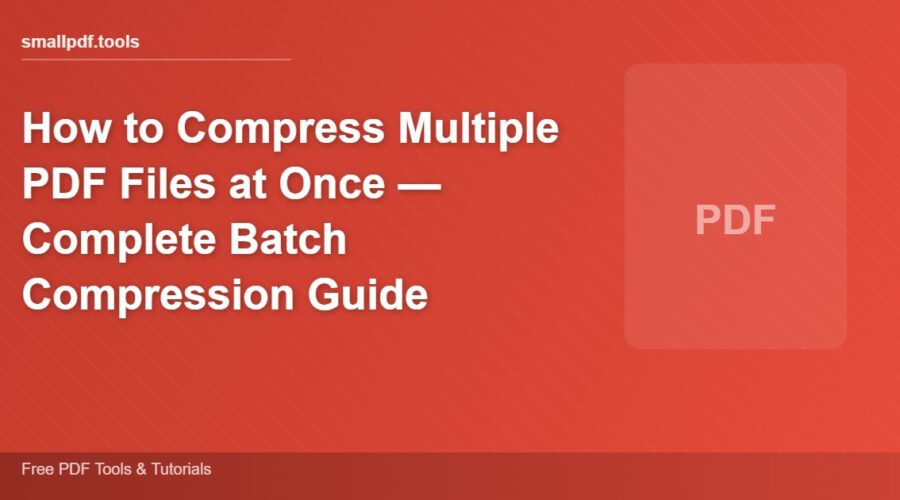 How to Compress Multiple PDF Files at Once — Complete Batch Compression Guide