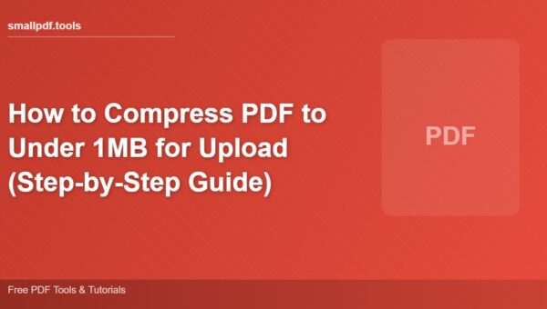 How to Compress PDF to Under 1MB for Upload (Step-by-Step Guide)
