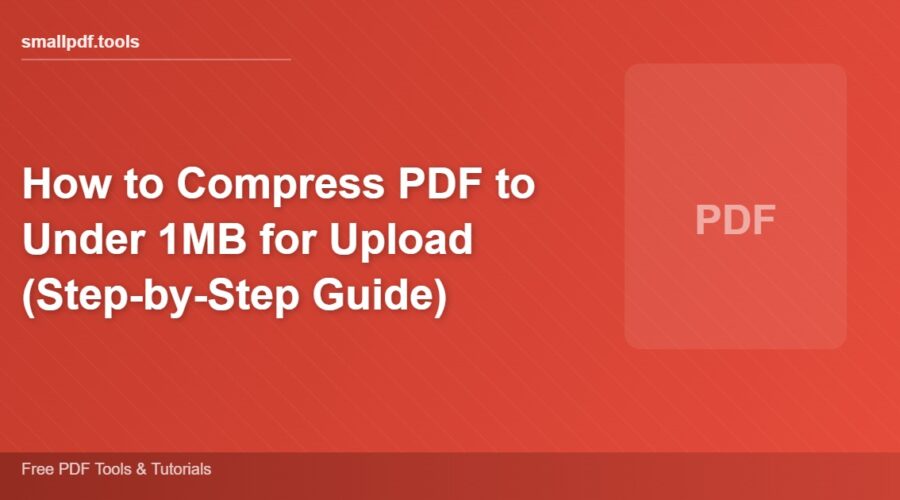 How to Compress PDF to Under 1MB for Upload (Step-by-Step Guide)