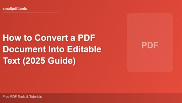 How to Convert a PDF Document Into Editable Text (2025 Guide)