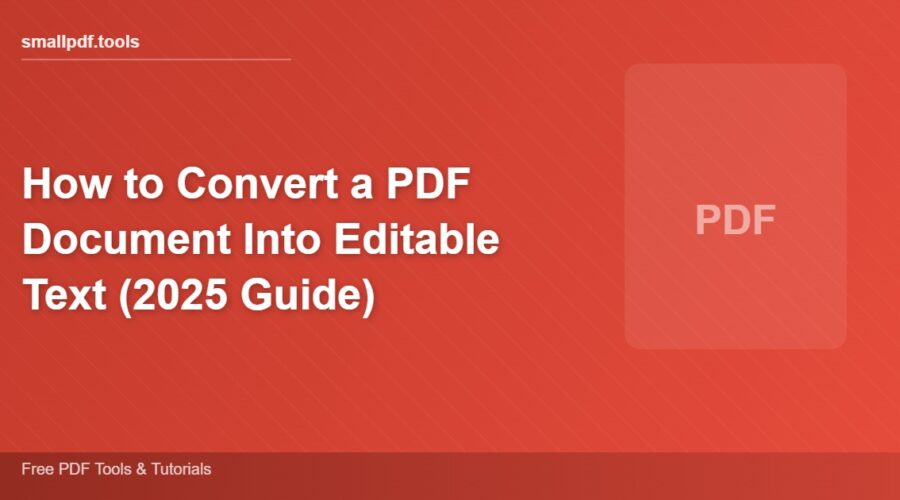 How to Convert a PDF Document Into Editable Text (2025 Guide)
