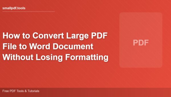 How to Convert Large PDF File to Word Document Without Losing Formatting