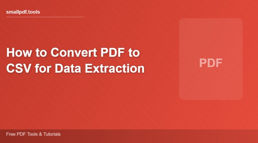 How to Convert PDF to CSV for Data Extraction