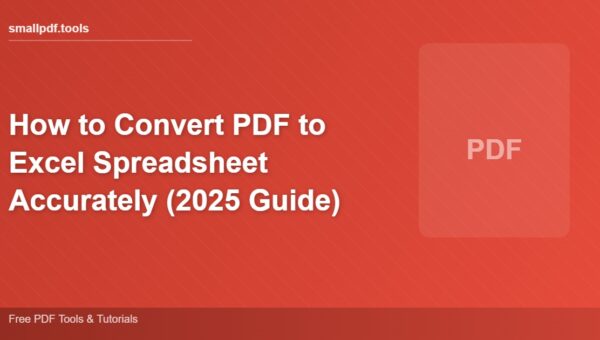 How to Convert PDF to Excel Spreadsheet Accurately (2025 Guide)