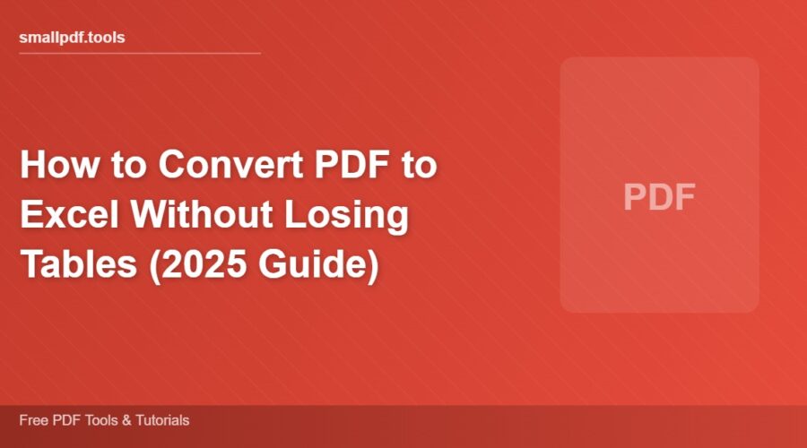 How to Convert PDF to Excel Without Losing Tables (2025 Guide)