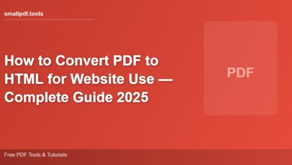 How to Convert PDF to HTML for Website Use — Complete Guide 2025
