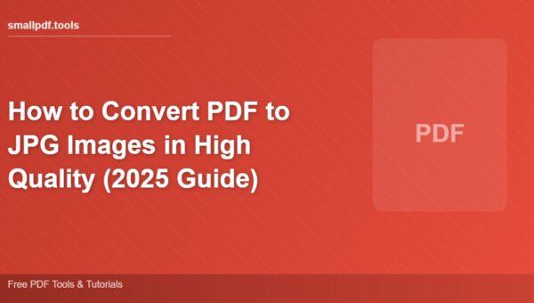 How to Convert PDF to JPG Images in High Quality (2025 Guide)