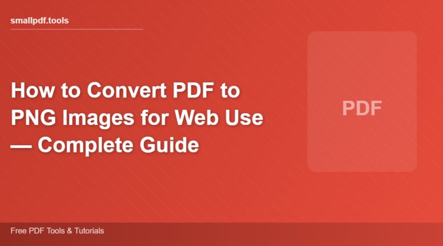 How to Convert PDF to PNG Images for Web Use — Complete Guide