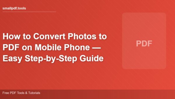 How to Convert Photos to PDF on Mobile Phone — Easy Step-by-Step Guide