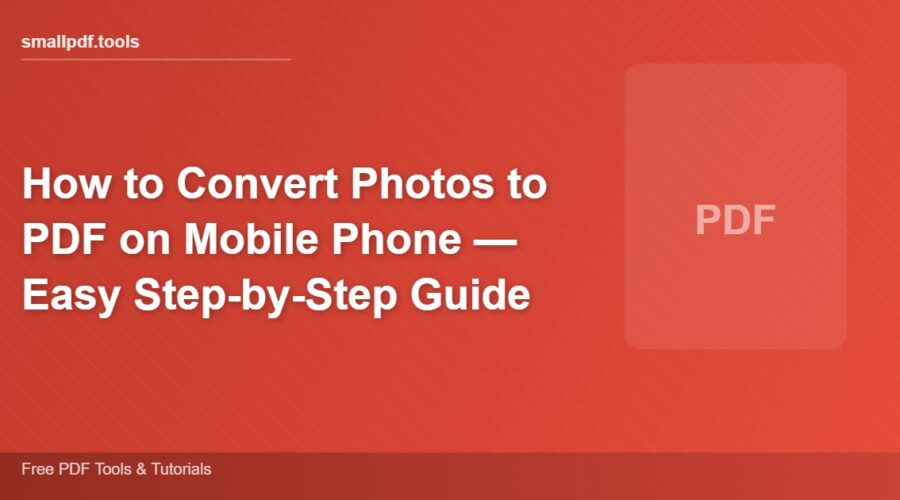 How to Convert Photos to PDF on Mobile Phone — Easy Step-by-Step Guide