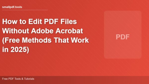 How to Edit PDF Files Without Adobe Acrobat (Free Methods That Work in 2025)