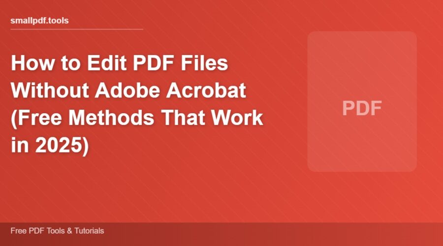 How to Edit PDF Files Without Adobe Acrobat (Free Methods That Work in 2025)