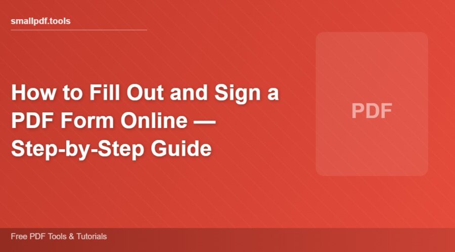 How to Fill Out and Sign a PDF Form Online — Step-by-Step Guide