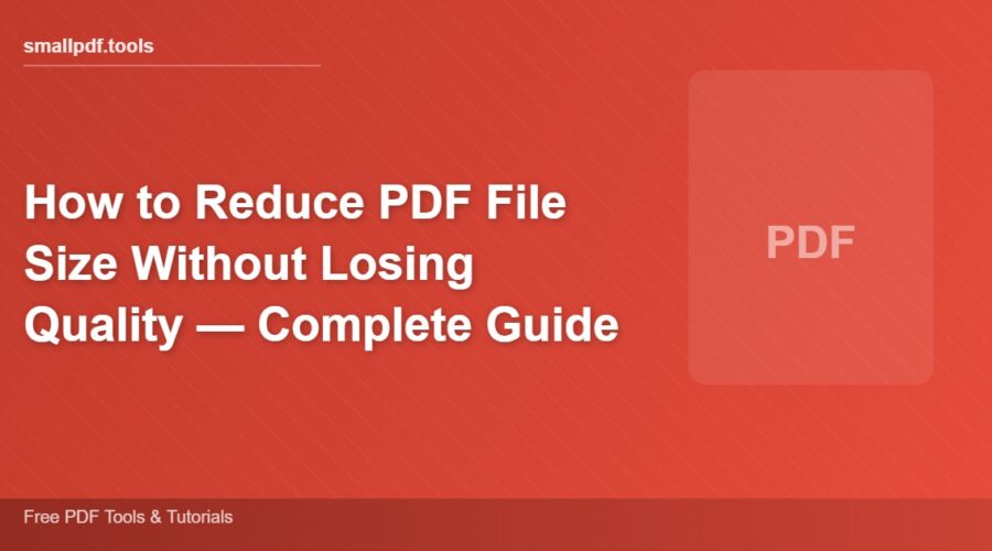 How to Reduce PDF File Size Without Losing Quality — Complete Guide
