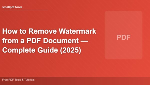 How to Remove Watermark from a PDF Document — Complete Guide (2025)