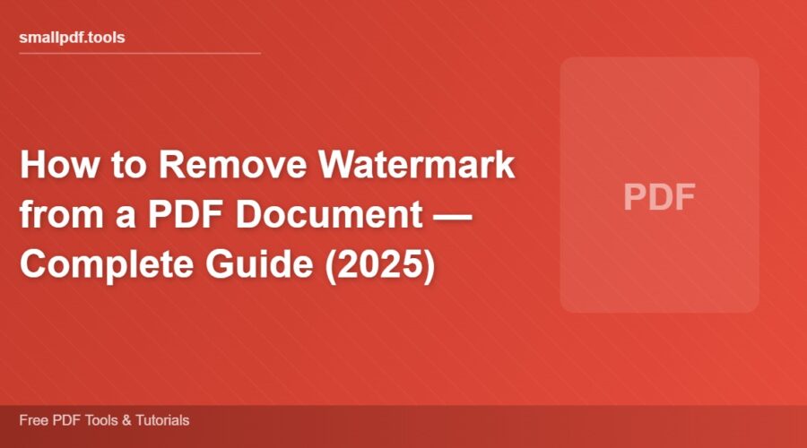 How to Remove Watermark from a PDF Document — Complete Guide (2025)