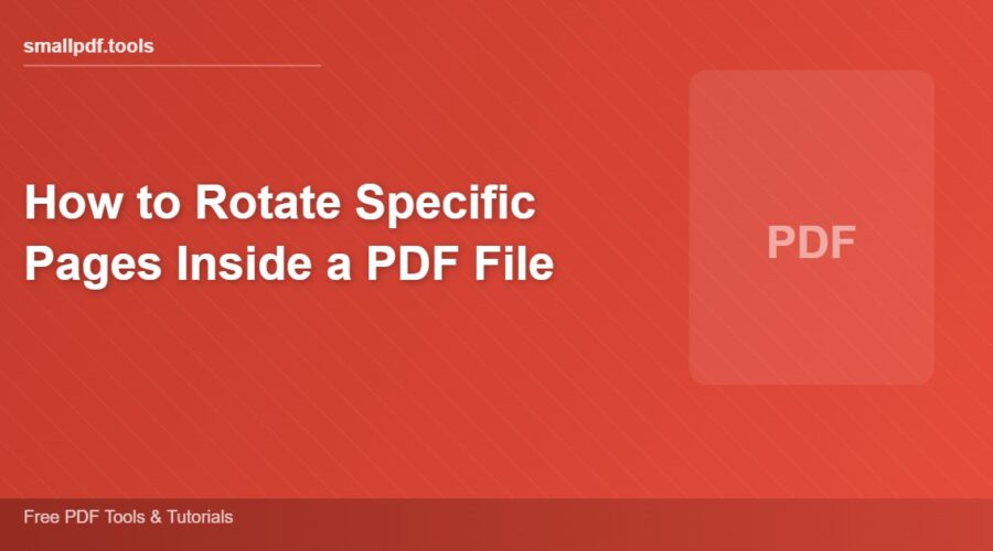 How to Rotate Specific Pages Inside a PDF File