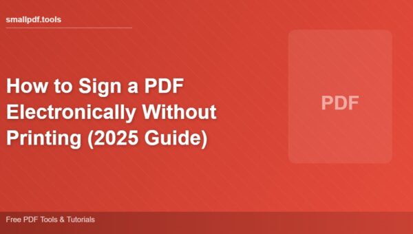 How to Sign a PDF Electronically Without Printing (2025 Guide)