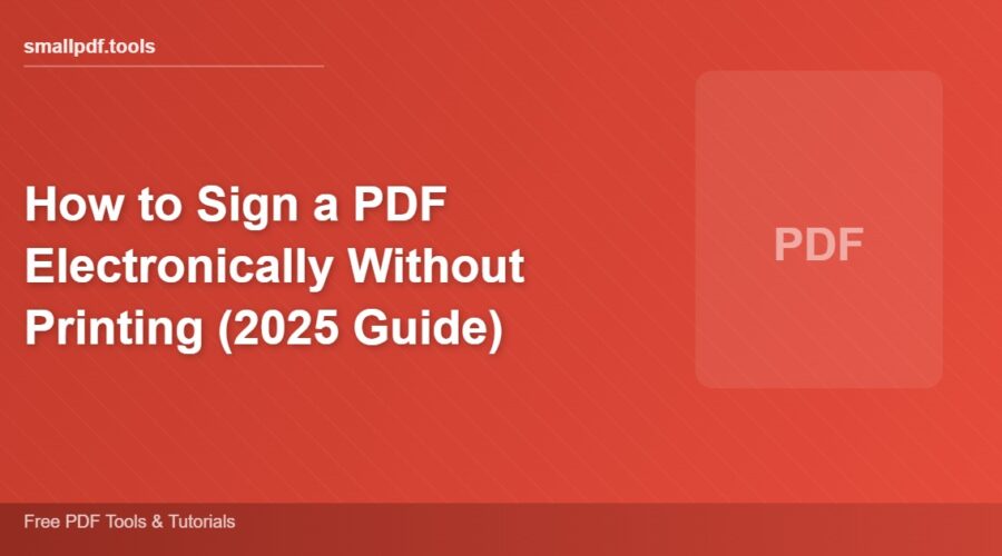 How to Sign a PDF Electronically Without Printing (2025 Guide)