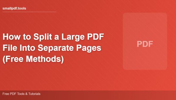 How to Split a Large PDF File Into Separate Pages (Free Methods)