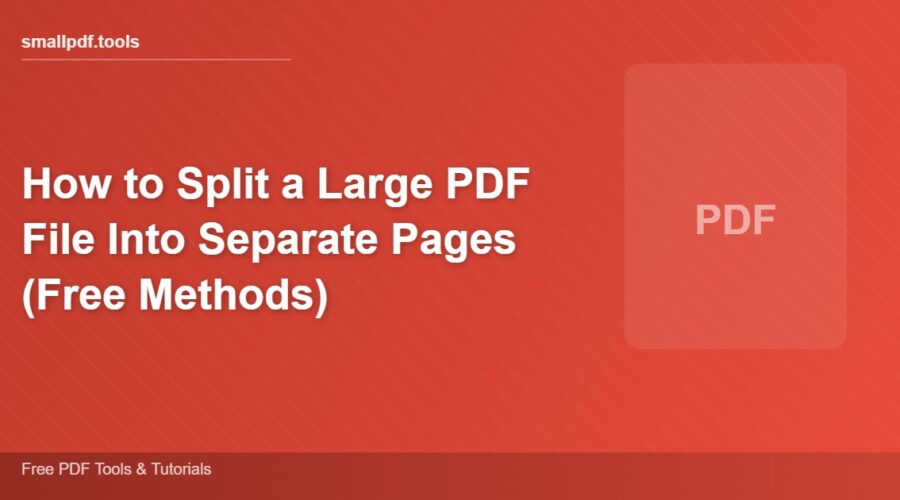 How to Split a Large PDF File Into Separate Pages (Free Methods)
